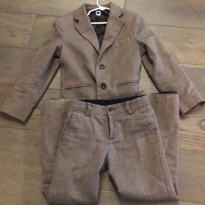 Janie and Jack Brown Herringbone Suit